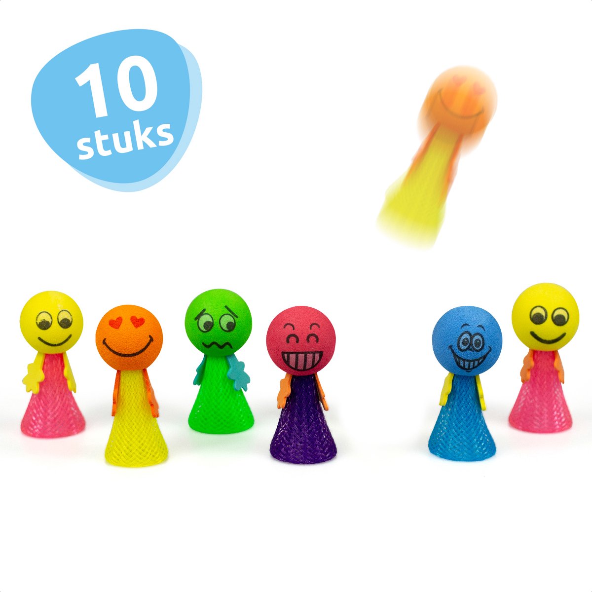 Isas Friends® - Uitdeelcadeaus Jumping Smileys - 10 stuks - Traktatie